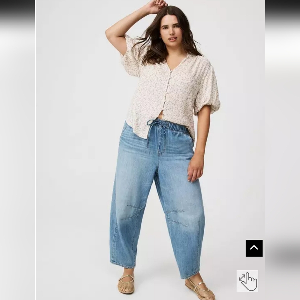 🆕 Torrid High-Rise Drapey Barrell Jeans Size 4 (4x/26)